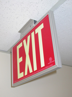 90.8924R-2-F-B - AddLight Photoluminescent Exit Signs tested & evaluated to the UL924 performance standard can be used instead of electrical signs