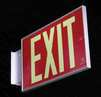 8.924R-2-F-B - AddLight Photoluminescent Exit Signs tested & evaluated to the UL924 performance standard can be used instead of electrical signs